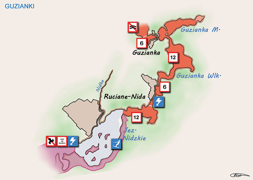 Poradnik - motorowodne Mazury - jeziora Guzianka Mała i Wielka